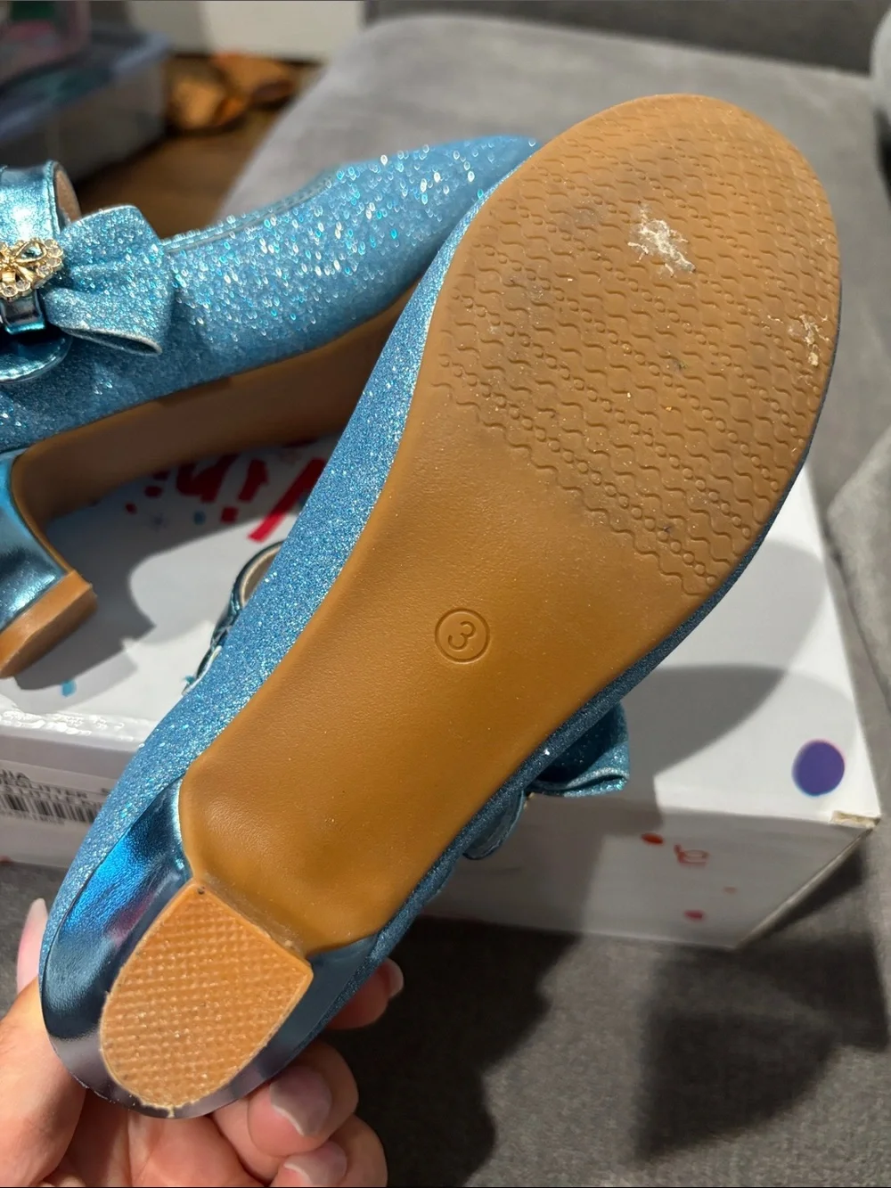 Pandaninja Blue Glitter Kids Shoes